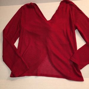 Sexy back red knit sweater